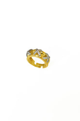 Three Row Crossed Sterling Silver Ring